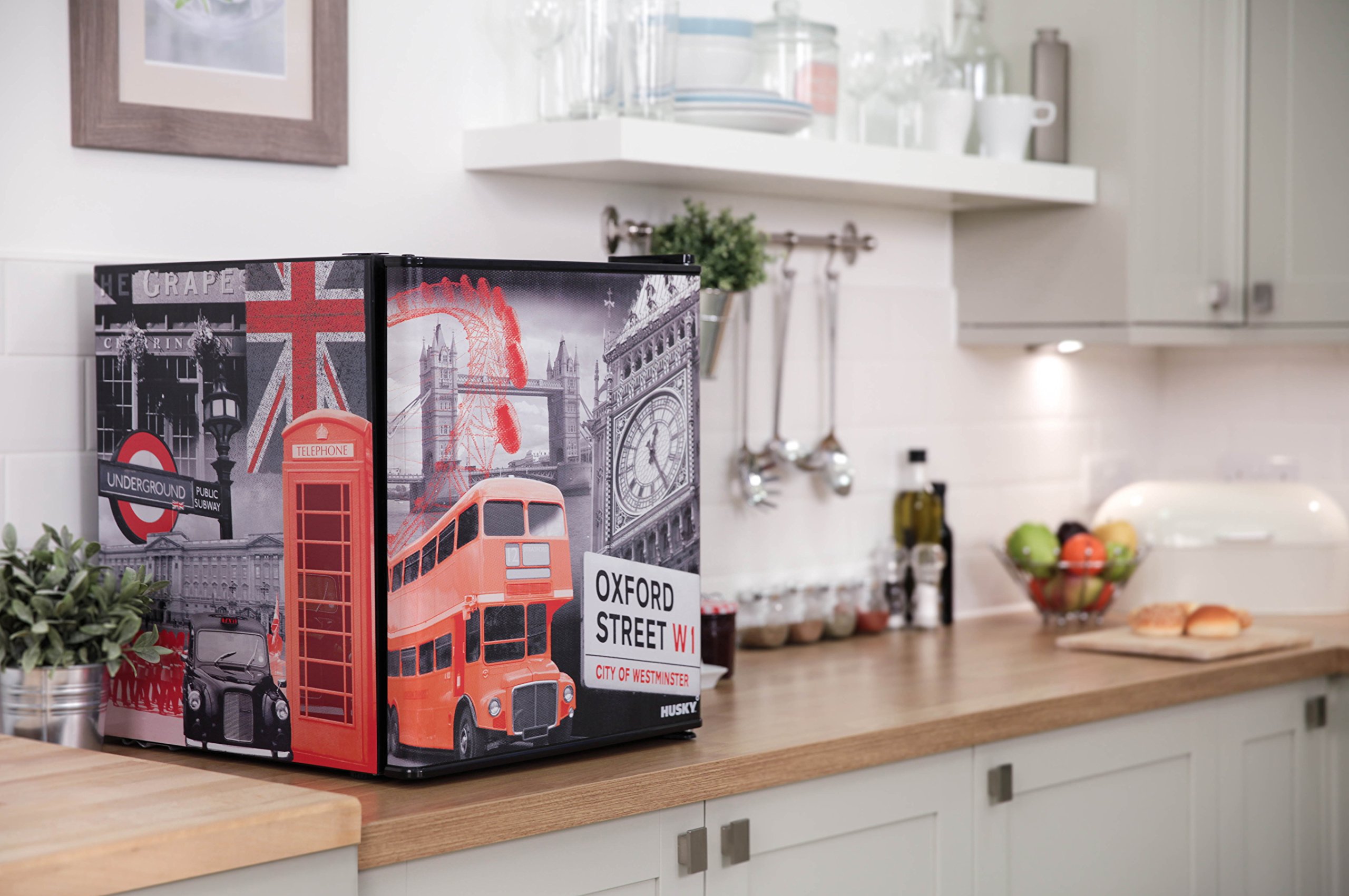 Husky EL195 London Theme Mini Fridge